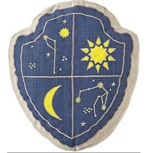 The Land of Nod Celestial Shield Throw Pillow Moon Sun Star Decor Y2K OLDSTOCK